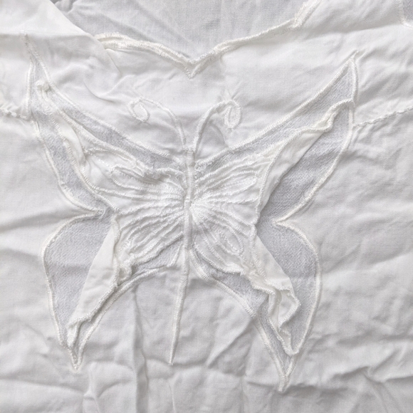 Bali Emerald White Butterfly Top Size 2X - Picture 5 of 5